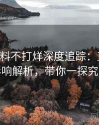 0596. 黑料不打烊深度追踪：直播事故影响解析，带你一探究竟