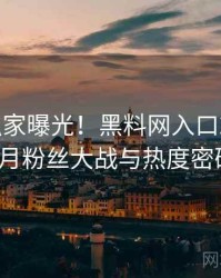 0880. 独家曝光！黑料网入口2021年10月粉丝大战与热度密码