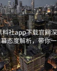0190. 黑料社app下载官网深度追踪：财经内幕态度解析，带你一探究竟
