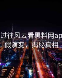 0361. 从过往风云看黑料网app财务造假演变，揭秘真相