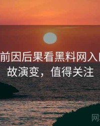 0791. 从前因后果看黑料网入口直播事故演变，值得关注